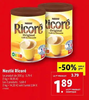 Lidl Nestlé ricoré offre