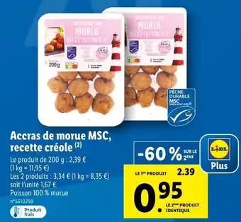 Lidl Accras de morue msc, recette créole offre