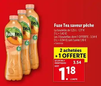 Lidl Fuze tea fuze tea saveur pêche offre
