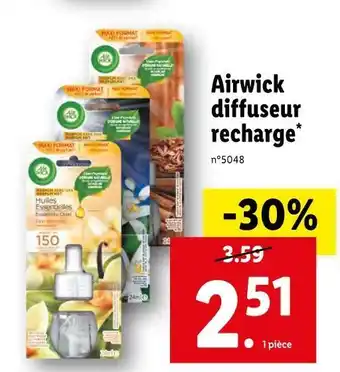 Lidl Air wick airwick diffuseur recharge offre