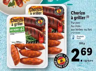 Lidl Chorizo à griller offre