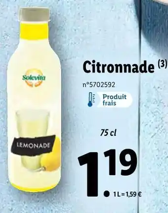Lidl Solevita citronnade offre