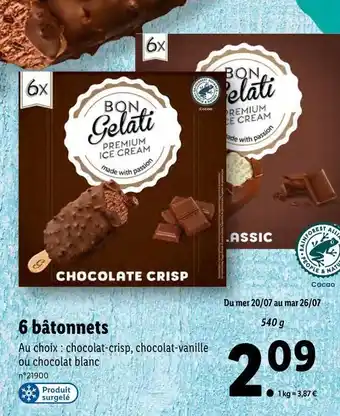 Lidl 6 bâtonnets offre