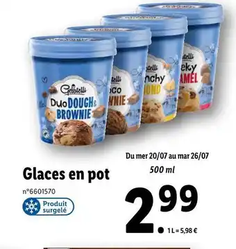 Lidl Gelatelli glaces en pot offre
