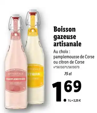 Lidl Boisson gazeuse artisanale offre