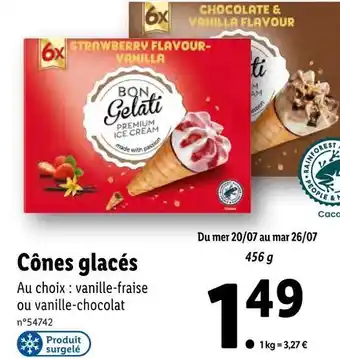 Lidl Bon gelati cônes glacés offre