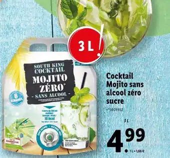 Lidl Cocktail mojito sans alcool zéro sucre offre
