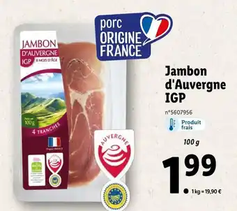 Lidl Jambon d'auvergne igp offre