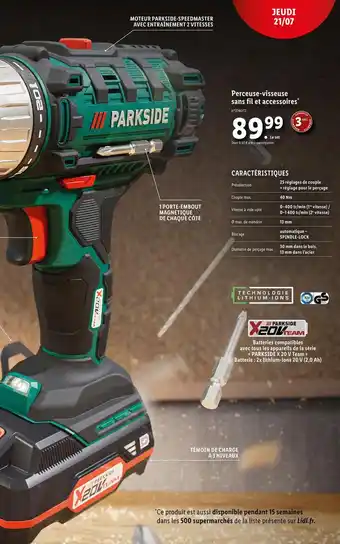 Lidl Parkside perceuse-visseuse sans fil et accessoires* offre