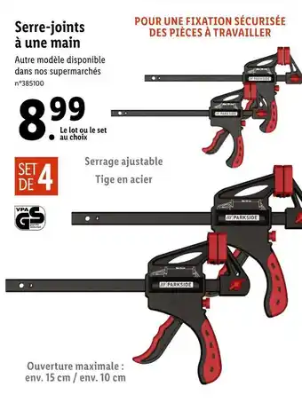 Lidl Parkside serre-joints à une main offre