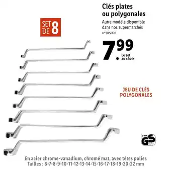 Lidl Clés plates ou polygonales offre