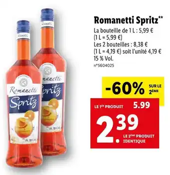 Lidl Romanetti spritz offre