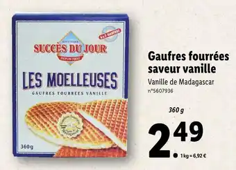 Lidl Succes du jour gaufres fourrées saveur vanille offre