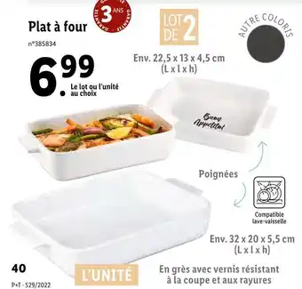 Lidl Plat à four offre