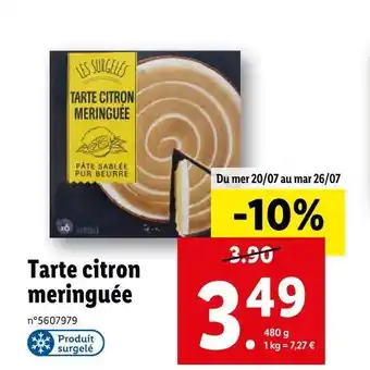Lidl Tarte citron meringuée offre