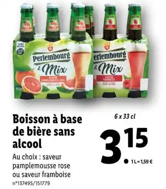 Lidl Perlembourg boisson à base de bière sans alcool offre