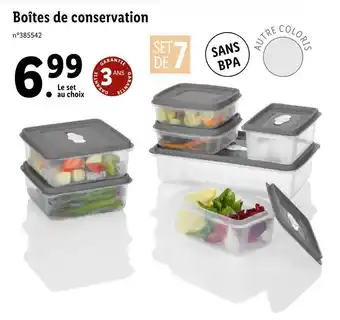 Lidl Boîtes de conservation offre