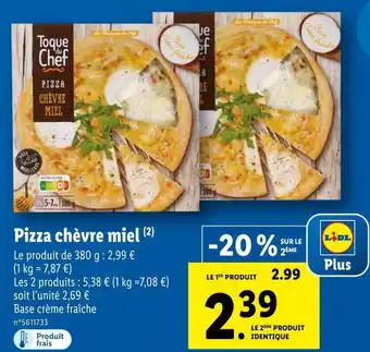 Lidl Pizza chèvre miel offre