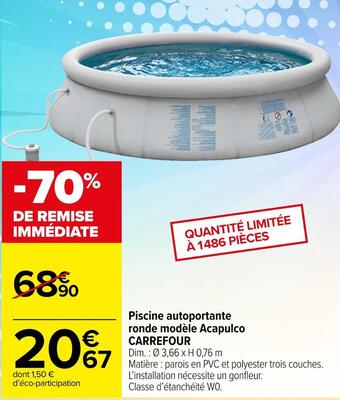Carrefour Carrefour piscine autoportante ronde modèle acapulco offre