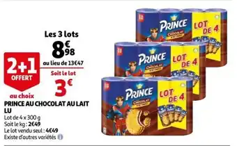 Auchan Prince Au Chocolat Au Lait Lu offre