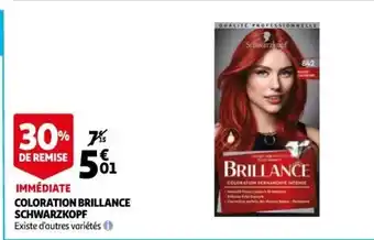 Auchan Coloration Brillance Schwarzkopf offre