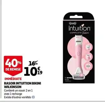 Auchan Rasoir Intuition Bikini Wilkinson offre
