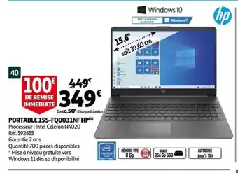 Auchan Portable 15S-Fq0031NF HP offre