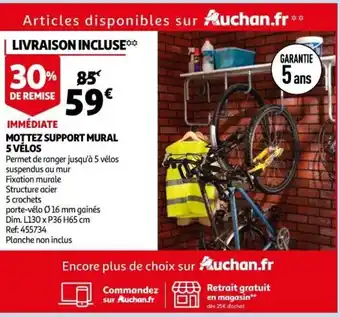 Auchan Mottez Support Mural 5 Vélos offre