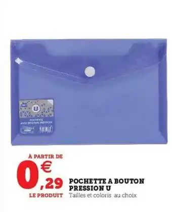 Super U Pochette à Bouton Pression U offre
