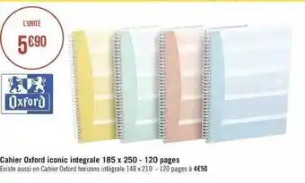 Géant Casino Cahier Oxford Iconic Intégrale 185 X 250 - 120 Pages offre