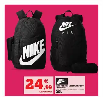 Super U Sac à Dos Nike 1 Compartiment + 1 Trousse offre