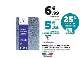 Super U Agenda Scolaire Vegas Clairefontaine 12 X 17 Cm offre