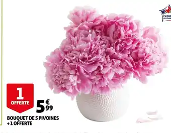 Auchan Bouquet de 5 Pivoines offre