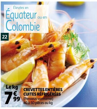 Auchan Crevettes entières cuites réfrigérées offre