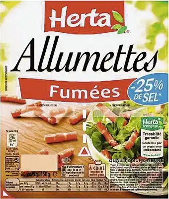 Spar ALLUMETTES FUMÉES -25% DE SEL offre