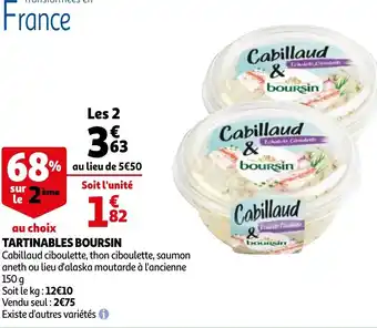 Auchan Tartinables Boursin offre