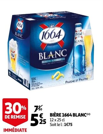 Auchan Bière 1664 Blanc offre