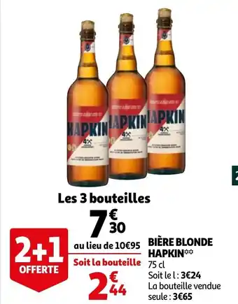 Auchan Bière Blonde Hapkin offre