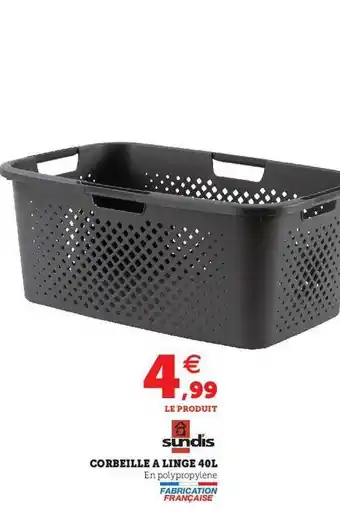 Super U Corbeille à Linge 40l Sundis offre