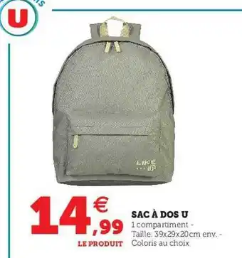 Super U Sac à Dos U offre