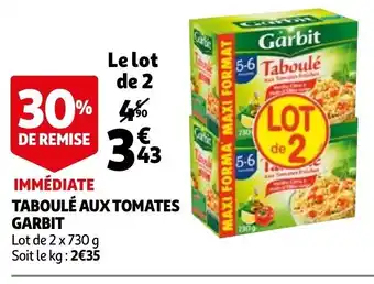 Auchan Taboulé aux tomates garrbit offre