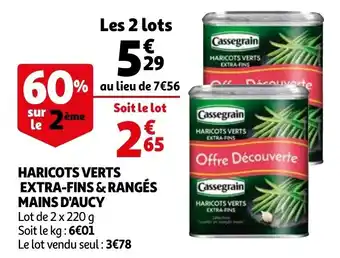 Auchan Haricots verts extra-fins & rangés mains d'aucy offre