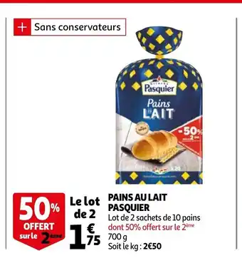 Auchan Pains au lait pasquier offre