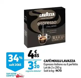 Auchan Café moulu lavazza offre