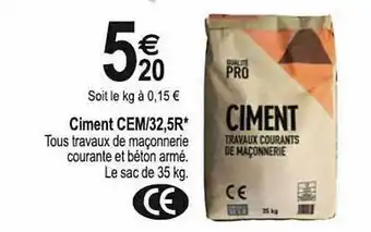 Tridôme Ciment Cem-32,5r offre
