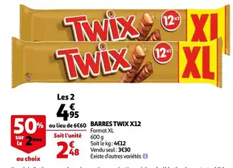 Auchan Barres twix x12 offre