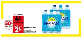 Auchan Eau minérale hepar offre