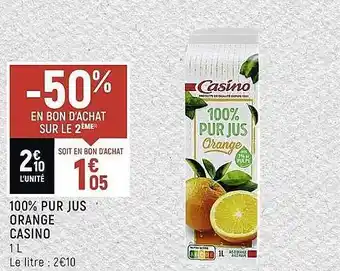 Casino Shop 100% Pur Jus Orange Casino offre