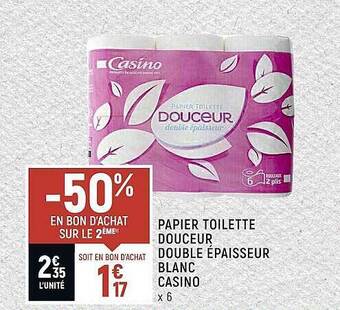 Casino Shop Papier Toilette Douceur Double épaisseur Blanc Casino offre