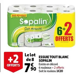 Auchan Essuie tout blanc sopalin offre